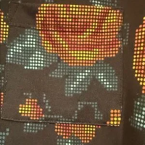 Robe LUULAROE CARLY Taille M - Fond Noir Avec Motif Orange/rose/bleu, NEUVE Avec étiquettes